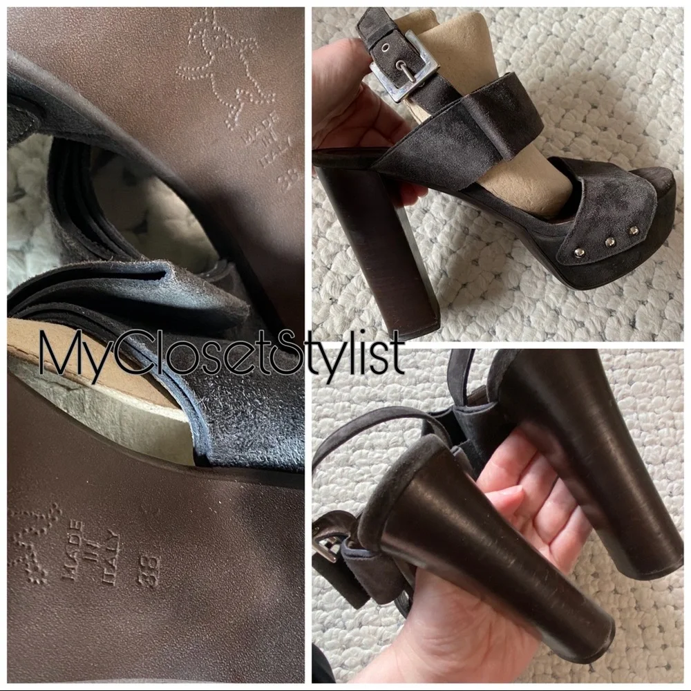 MARNI Platform Leather High Heel LUXE Retro Sandals! 38 US 8